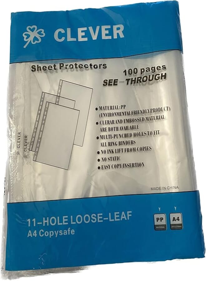 Clever U-Shape 60 Micron File Sheet Protector, A4 Size